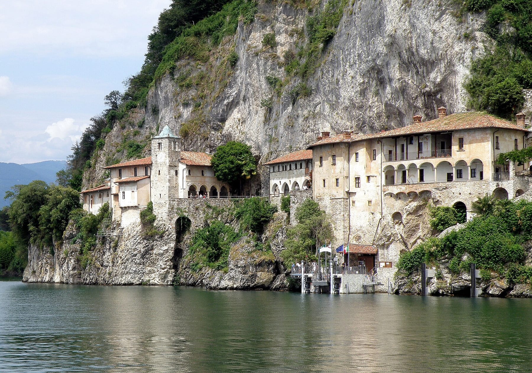 The hermitage of Santa Caterina del Sasso above the lake